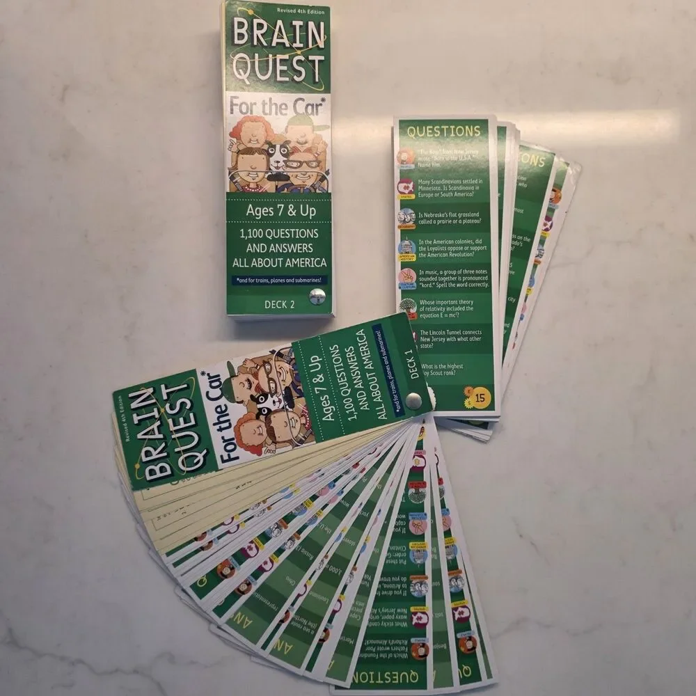 Brain Quest Smart Cards Lot of 2: For The Car Travel (7+) & America (9+)
